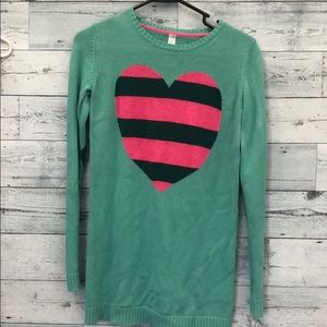 Teal Blue Sweater with Heart in Center